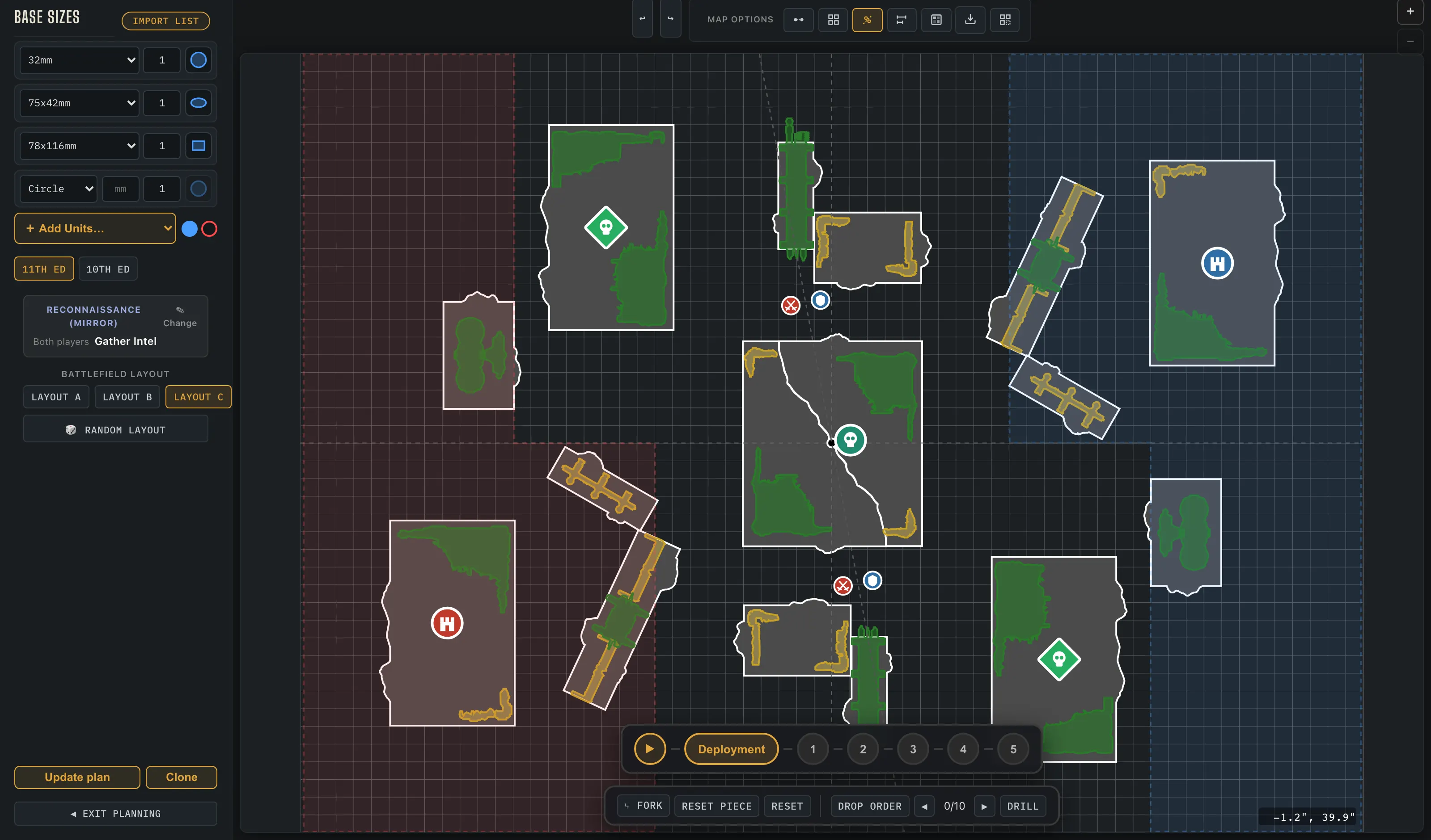 The Rapid Ingress Playbook replaying a planned deployment drop by drop on the turn timeline